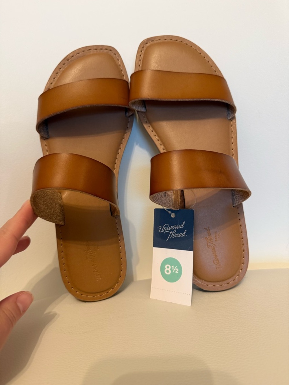 ☀️🌊Universal Thread Freya Women's Tan Double-Strap Slide Sandals